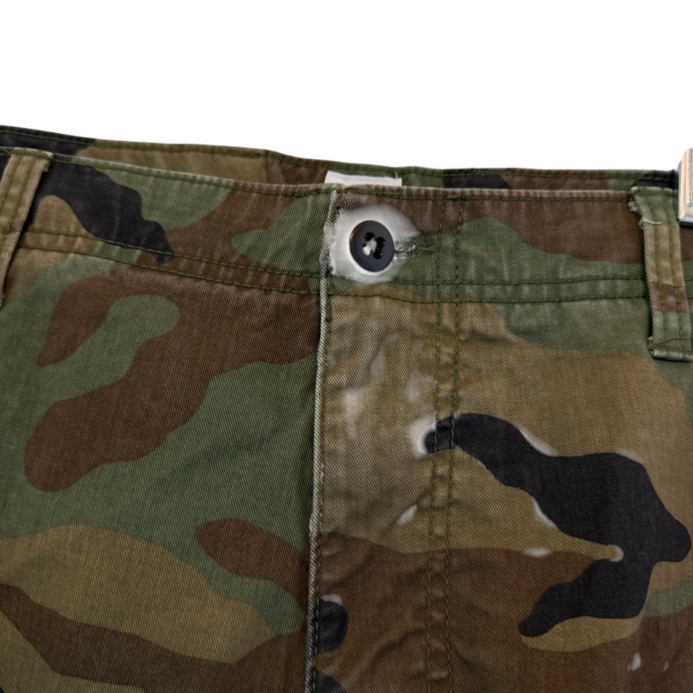Gap Green Camo 11 Inch Cargo Shorts Men Size 38 Woodland Camouflage Cotton Baggy - Picture 10 of 13